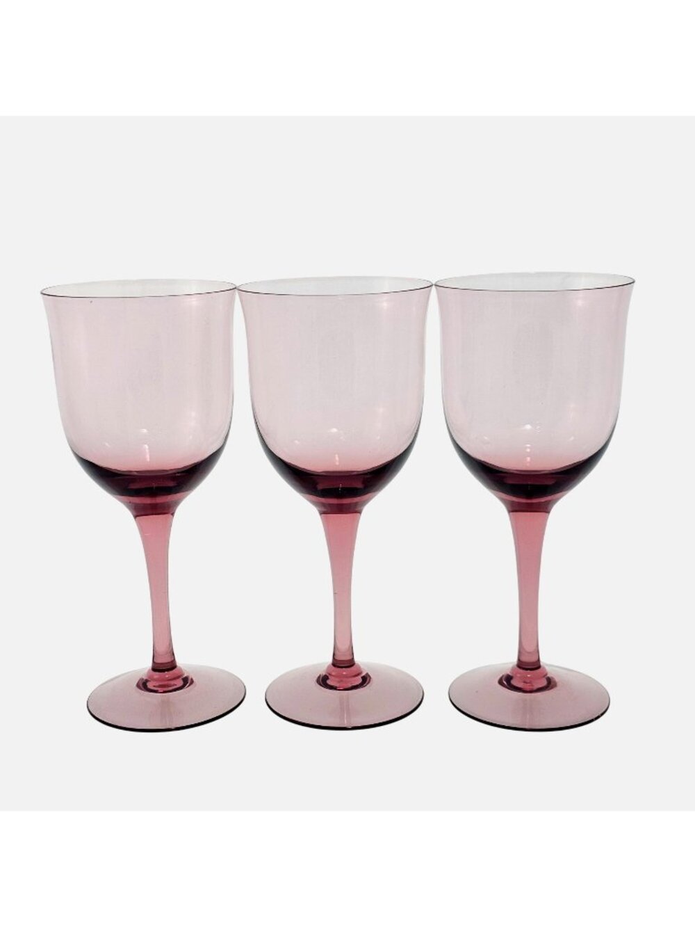 3 Noritake Remembrance Lavender Water Glasses 7.5" Japan 1980s stemware glasswar